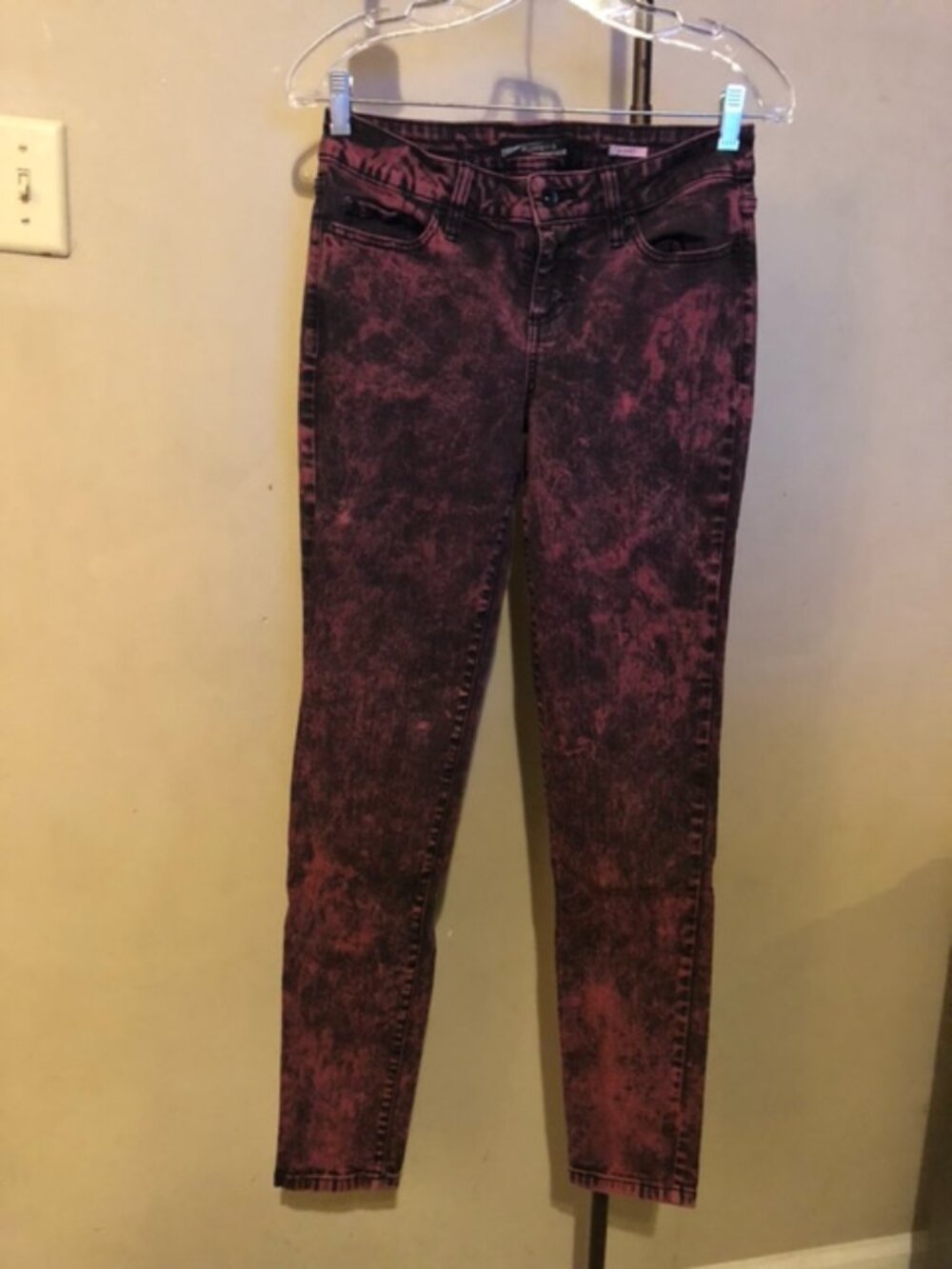Size 9 Purple Acid Wash Lovesick Skinny Jeans